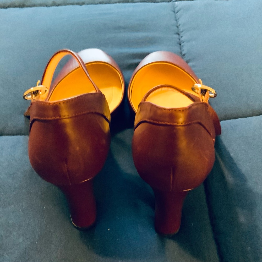 Alex Marie Women's Burgundy Leather Ankle-Strap Pumps - Picture 6 of 7